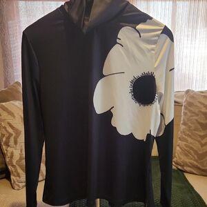 SHEIN Black and White Floral Blouse